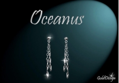 Oceánus - náušnice rhodium